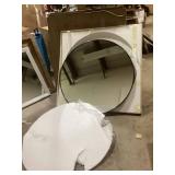 TA 36 in. x 36 in. Black Modern Round Framed Decorative Mirror  Customer Returns See Pictures