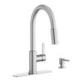 Glacier Bay Paulina Single-Handle Pull-Down Sprayer Kitchen Faucet with TurboSpray, FastMount, Soap Dispenser in Stainless Steel  Customer Returns See Pictures