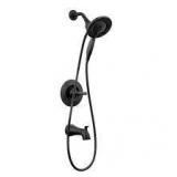 Delta Arvo In2ition 2-in-1 Rough Included Single-Handle 4-Spray Tub and Shower Faucet 1.75 GPM in Matte Black Valve Included Customer Returns See Pictures