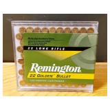 Box of 100  Remington Golden Bullet Ammo .22 LR Rimfire Cartridges 40gr Plated Round Nose
