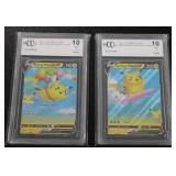 Pokemon Surfing Pikachu V #008/025 & Flying Pikachu V #006/025 BCCG 10 Lot | 2 Cards