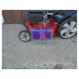 Yard Machine 21 high wheel mower push mower. Good used condition. Tested & works. As shown.