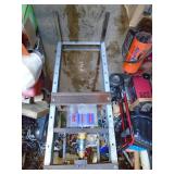 Floor model hydraulic press with jack. Galvanized. Nice condition. As shown.