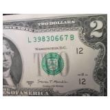6 Sequential, Uncirculated $2 Bills...