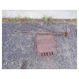 Vintage Barrel Stove Door with Hook and Auger