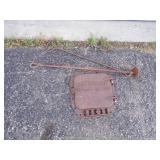 Vintage Barrel Stove Door with Hook and Auger
