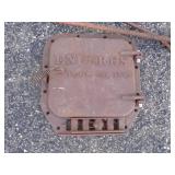 Vintage Barrel Stove Door with Hook and Auger