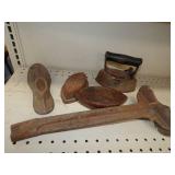 Vintage Sad Irons and Shoe Repair Stand