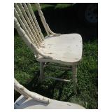 Antique Square Table, Two Chairs