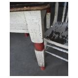 Antique Square Table, Two Chairs