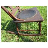 Antique Sewing Rocker, Leather Seat