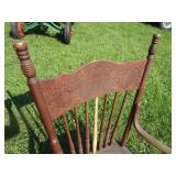 Antique Pressback Chair, Curved Arms
