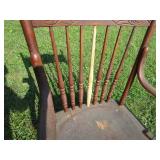 Antique Pressback Chair, Curved Arms