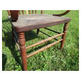 Antique Pressback Chair, Curved Arms