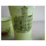 Antique Custard Glass & Ceramic Advertising Souvenirs
