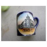 Antique Custard Glass & Ceramic Advertising Souvenirs
