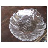 Orrefors Candle Holder, Leaf Dish