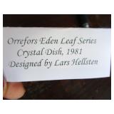 Orrefors Candle Holder, Leaf Dish