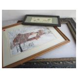 Water Color, Hand Stitched, Vintage Frame