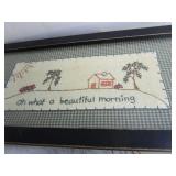 Water Color, Hand Stitched, Vintage Frame