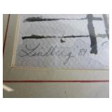 Water Color, Hand Stitched, Vintage Frame