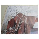Water Color, Hand Stitched, Vintage Frame