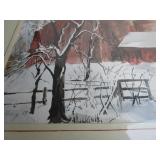 Water Color, Hand Stitched, Vintage Frame