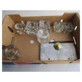 Glass Ink Wells, Marble Pen Holder