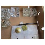 Glass Ink Wells, Marble Pen Holder