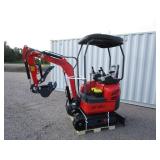 AGT Industrial QK18K-C Mini Excavator w/ Hydraulic Thumb & Side Swing Boom Kubota Diesel Engine
