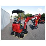 AGT Industrial QK18K-C Mini Excavator w/ Hydraulic Thumb & Side Swing Boom Kubota Diesel Engine