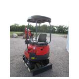 AGT Industrial QK18K-C Mini Excavator w/ Hydraulic Thumb & Side Swing Boom Kubota Diesel Engine