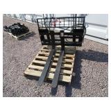AGT Industrial Hydraulic Adjustable 48" Skid Steer Pallet Forks