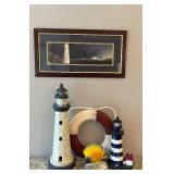 Lighthouse Decor/Tropical Fish on Natural Coral
