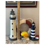 Lighthouse Decor/Tropical Fish on Natural Coral