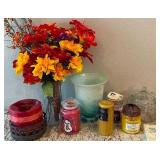 Twelve Piece LOT - Candle and Faux floral Decor