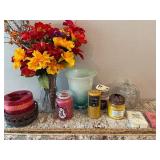 Twelve Piece LOT - Candle and Faux floral Decor