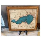 Clear Lake IA Map Wall Art and Sailboat Decor Lot