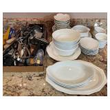 LOT - Kitchen Utensils and White Dishes