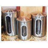 Three Canisters and Baking Pan Lot