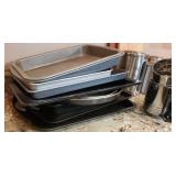 Three Canisters and Baking Pan Lot