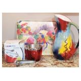 Pfaltzgraff Sedona Pitcher and 1996 Judy Boswell Platter