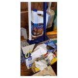 Large Cleaning Related LOT - Broom, Towels, Floor Cleaner