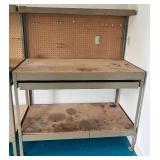 2 OF 3 Metal Workbench with Pegboard