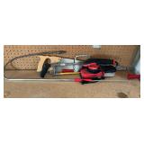 LOT Bauer Sander, Three Hand Saws and a Drain Snake