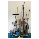 Garden Tools LOT - Pole Saw, Rubbermaid Storage Rack