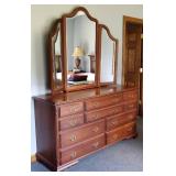 Bedroom Dresser with Trifold Mirror by Klinger