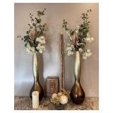 Two Tall Ceramic Vases and Contemporary Decor
