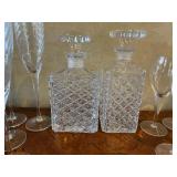 8 Crystal Decanters 1980