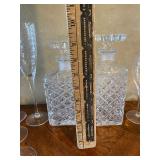 8 Crystal Decanters 1980